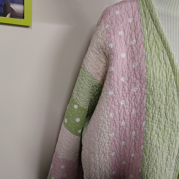 3821 Size 2X Pastel Patchwork Tedy Jacket. Quilted Coat - Picture 7 of 7